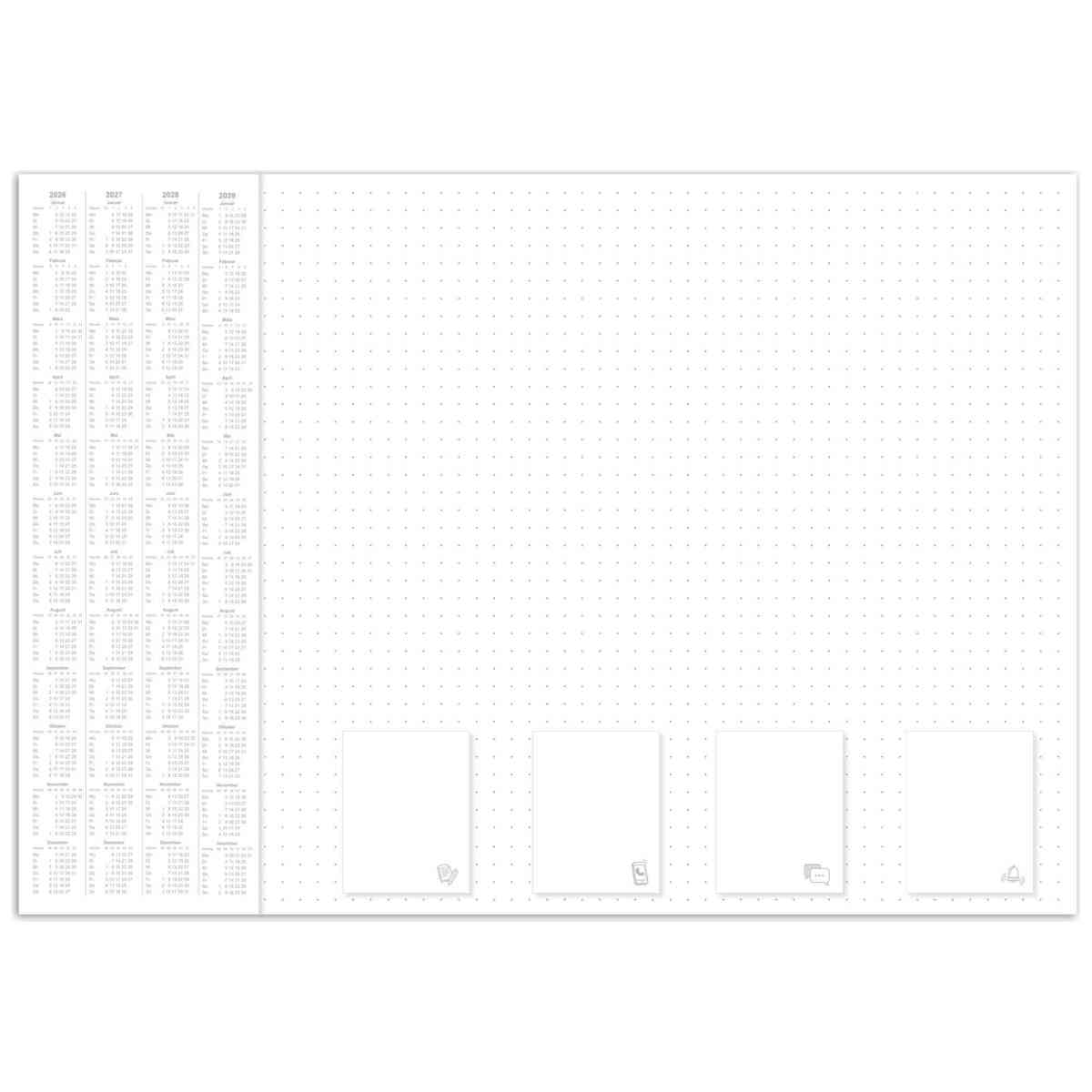 RNK Schreibunterlage 60 x 42cm -Office- dotted 30 Blatt mit 4 Jahreskalender