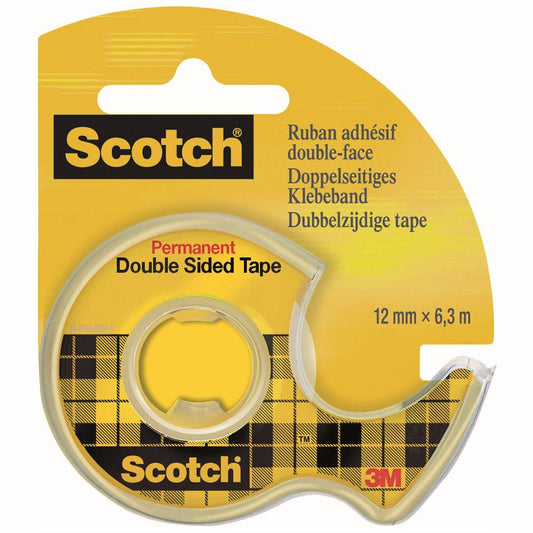 SCOTCH Klebeband 665 doppelseitig transparent im Spnder 12mm x 6,3m