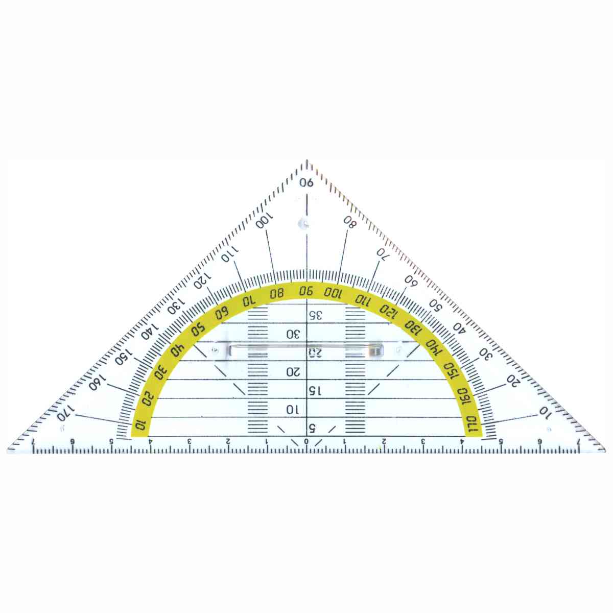 ALCO Geodreieck mit Griff 1579 16cm transparent mit Tuschenoppen