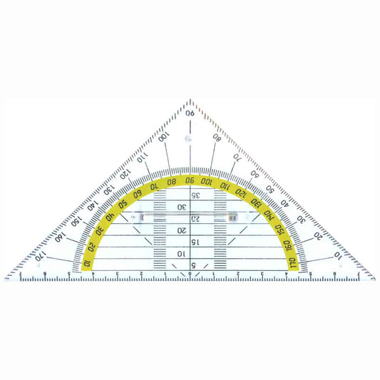 ALCO Geodreieck mit Griff 1579 16cm transparent mit Tuschenoppen