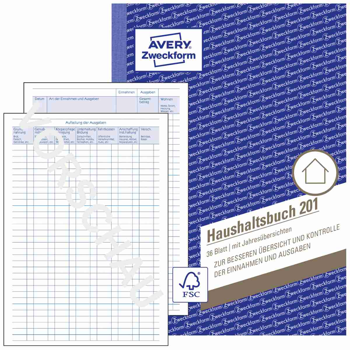 AVERY Haushaltsbuch 201 A5 36 Blatt