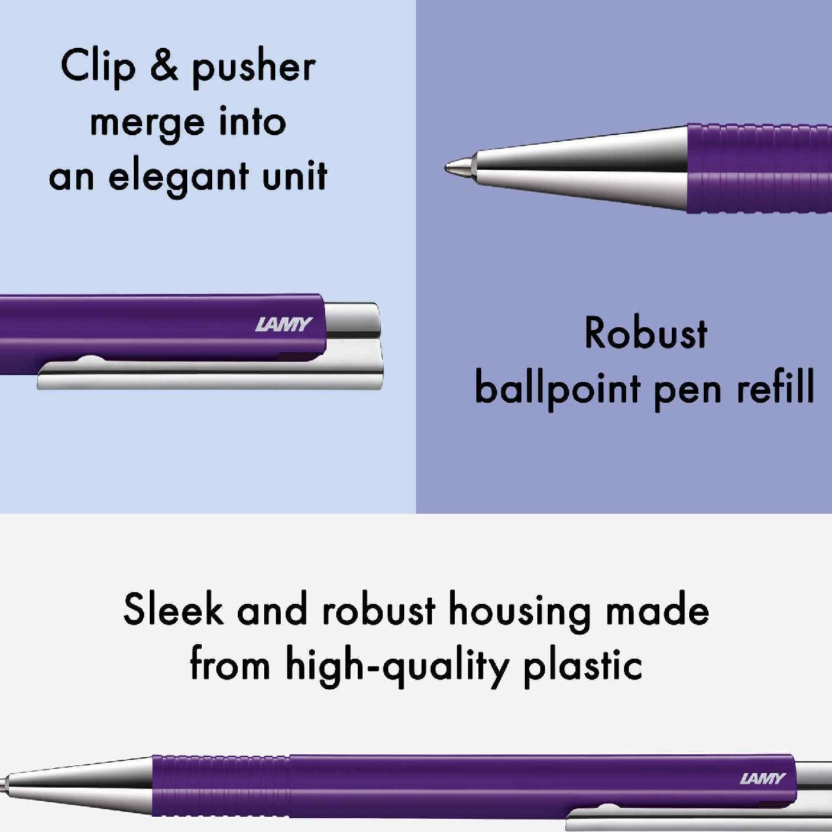 LAMY Kugelschreiber logo 204M+ aubergine hochglänzend M16 M schwarz