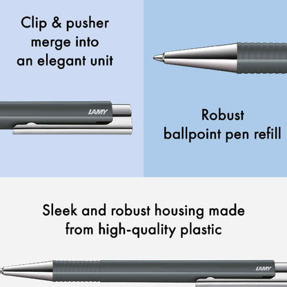 LAMY Kugelschreiber logo 204M+ anthracite hochglänzend M16 M schwarz