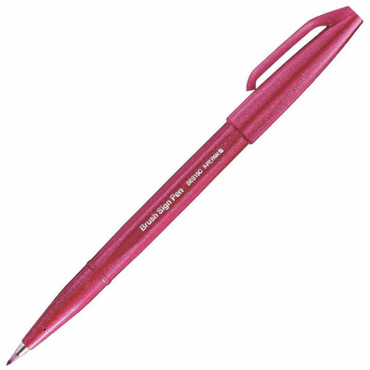 PENTEL Faserschreiber Sign Pen Brush 0,2 - 2,0mm burgunderrot