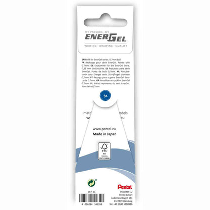 PENTEL EnerGel Nachfüllmine LR7-3B 0,35mm blau 3 Stück