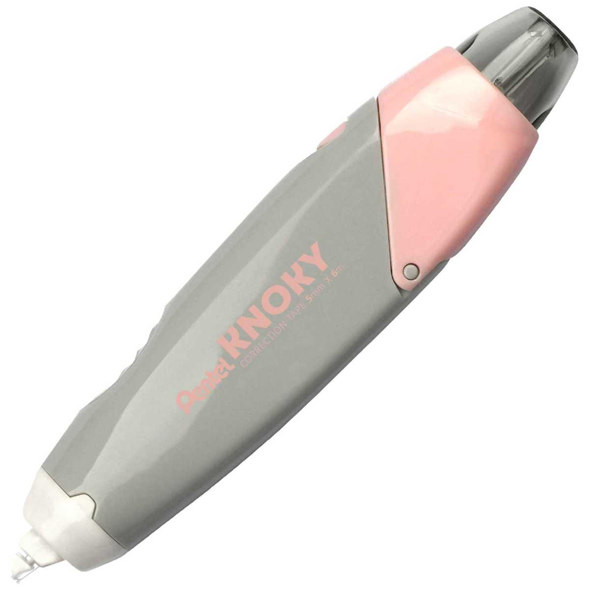 PENTEL Korrekturroller mit Druckmechanik 5mm x 6m nachfüllbar grau / rosa