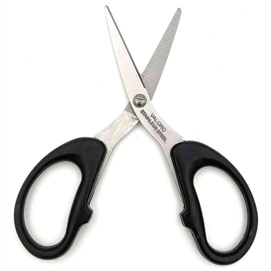 VALORO Edelstahl Bastelschere Büroschere Silhouettenschere 5" 13cm Griff schwarz