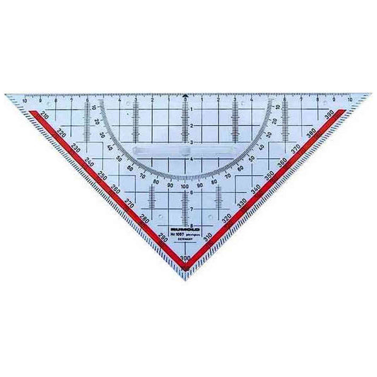 RUMOLD Zeichendreieck / Geodrreieck 1057 Plexiglas 250mm 200 gon-Teilung