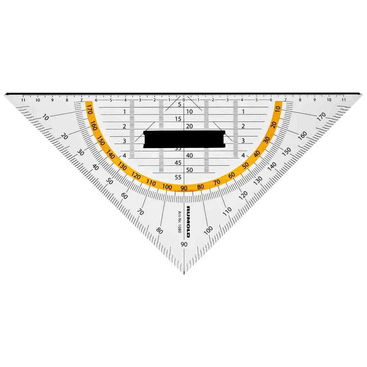 RUMOLD Technisches Zeichendreieck / Geodreieck 1080 25cm mit Schneidekante