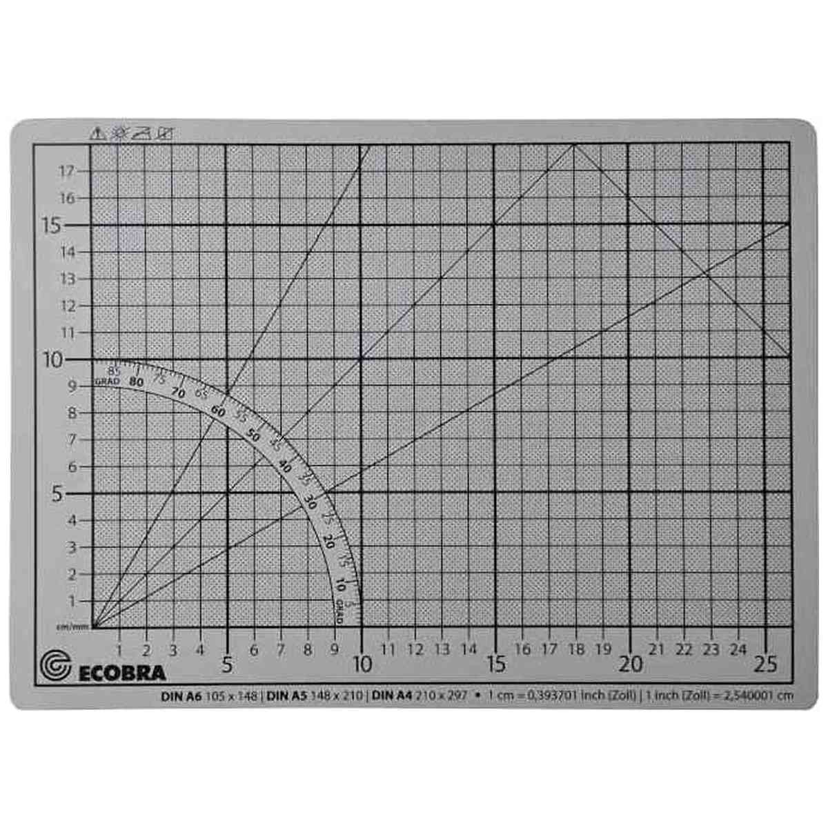 ECOBRA Schneidematte Premium 30x22cm 5-lagig hellgrau / flieder selbstheilend