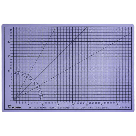 ECOBRA Schneidematte Premium 45x30cm 5-lagig hellgrau / flieder selbstheilend