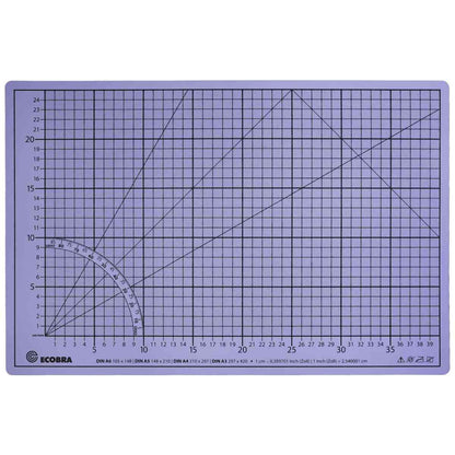 ECOBRA Schneidematte Premium 45x30cm 5-lagig hellgrau / flieder selbstheilend