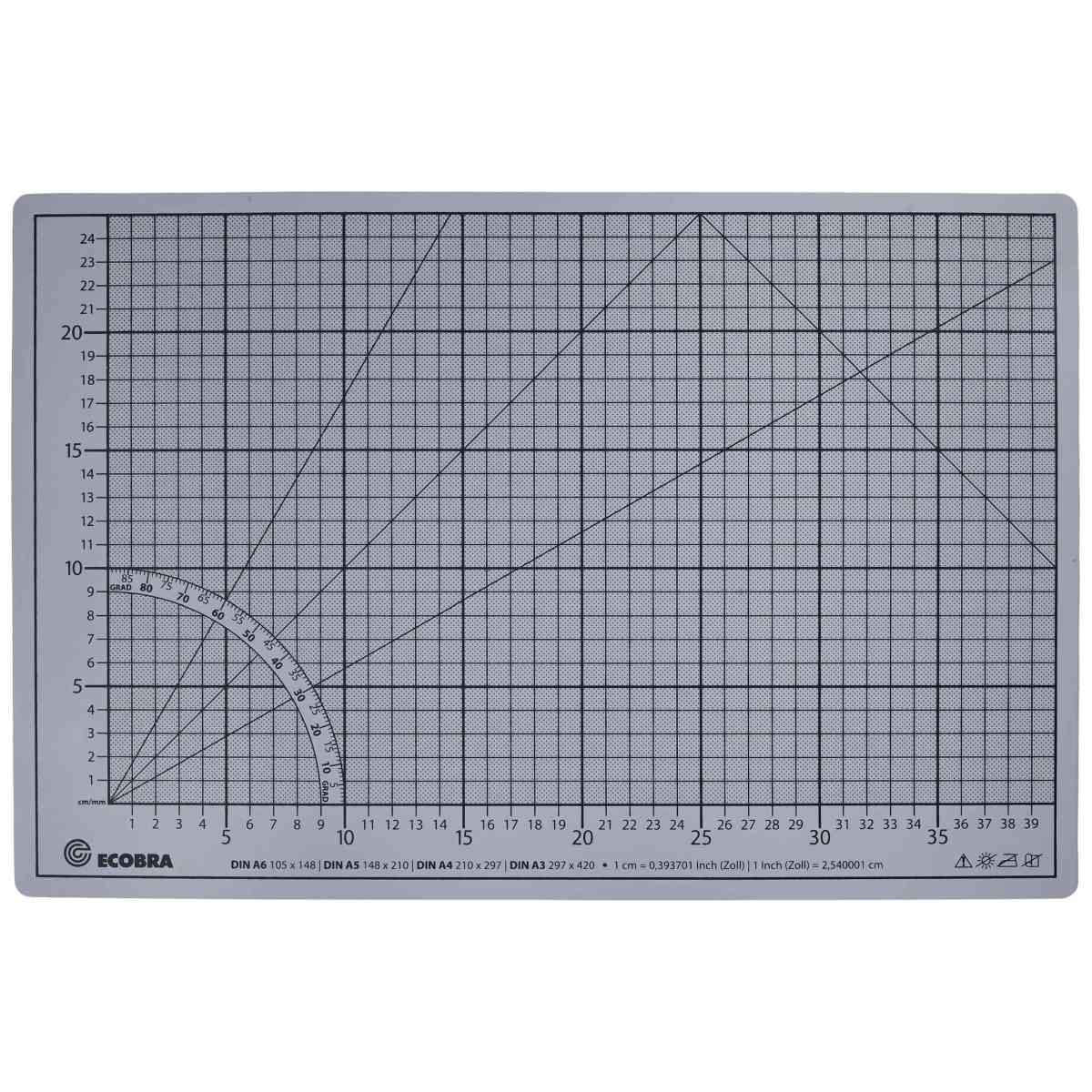 ECOBRA Schneidematte Premium 45x30cm 5-lagig hellgrau / flieder selbstheilend