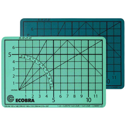 ECOBRA Schneidematte Profi-Pocket 15x10cm 5-lagig dunkelgrün / türkis selbstheilend