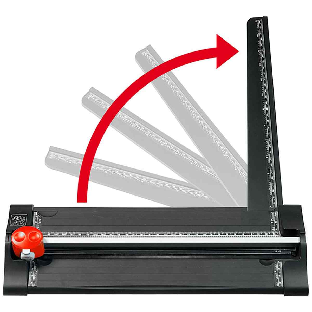 ECOBRA Sicherheits-Rollschneider 3 in 1 DIN A4 bis 32cm mit ausklappbarem Lineal