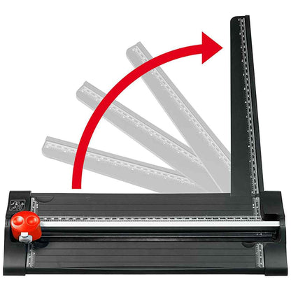 ECOBRA Sicherheits-Rollschneider 3 in 1 DIN A4 bis 32cm mit ausklappbarem Lineal