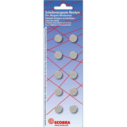 ECOBRA Scheibenmagnet Neodym Ø 5x5 mm, 0,7 kg Haftkraft 10 Stück