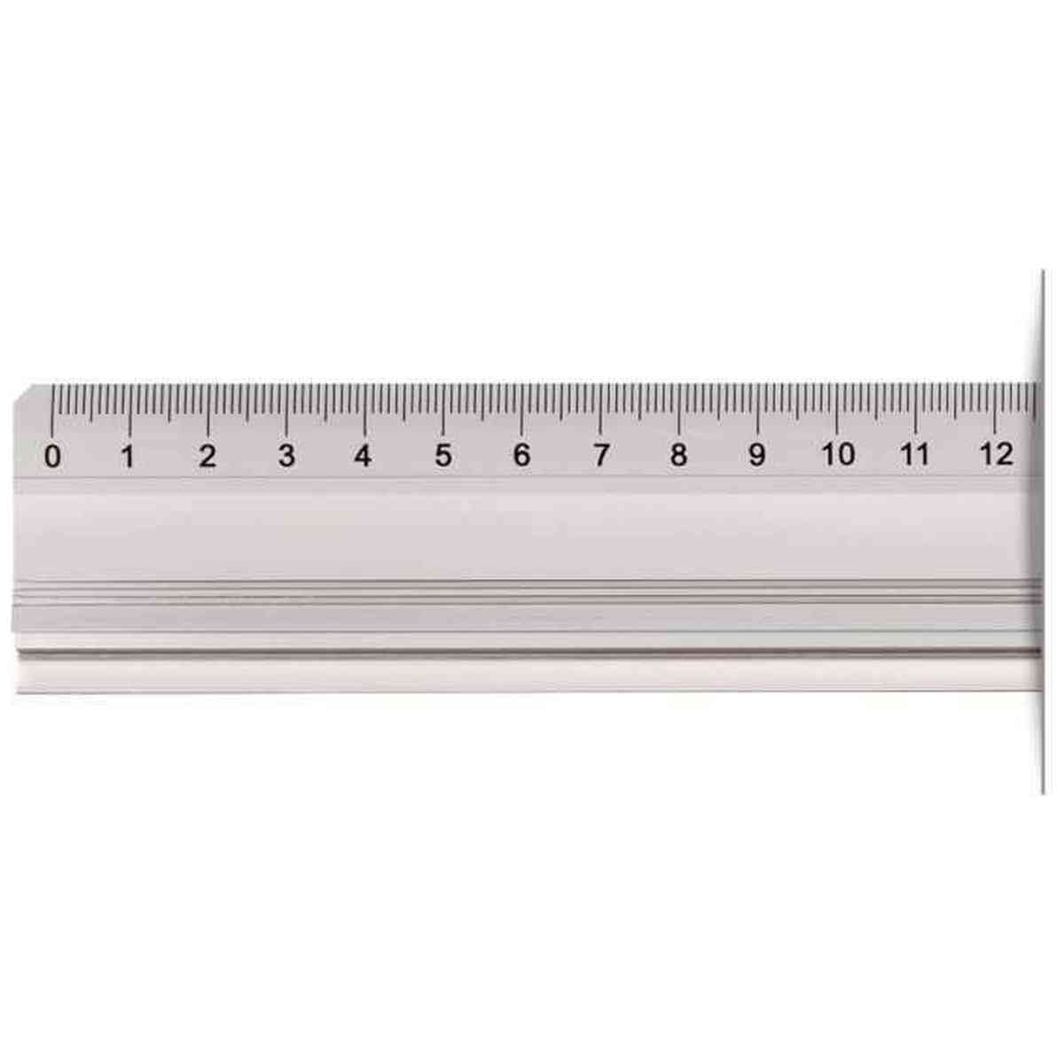 RUMOLD Schneidelineal aus Aluminium mit Stahlkante und Gummieinlage 30 cm