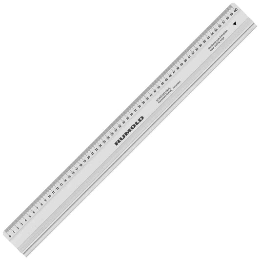 RUMOLD Schneidelineal aus Aluminium mit Stahlkante und Gummieinlage 60 cm