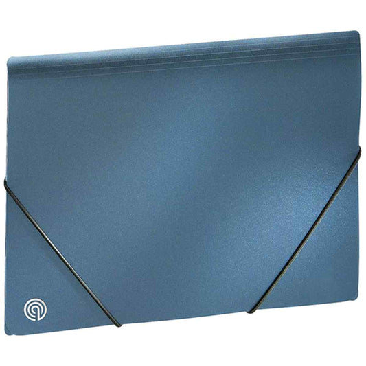 ECOBRA Sammelmappe mit Gummi Kunststoff metallic blau