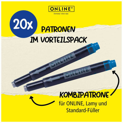 ONLINE Kombi Tintenpatrone königsblau 4 Pack a 5 Stück im  SPARPACK