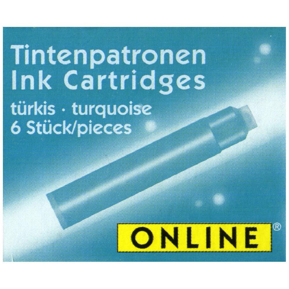 ONLINE Tintenpatronen kurz türkis 6 Stück