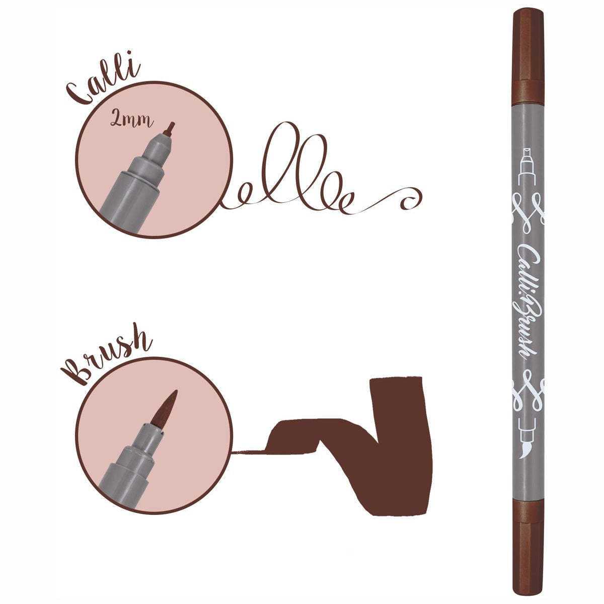ONLINE Kalligraphie- / Pinsel Stift Calli.Brush dunkelbraun