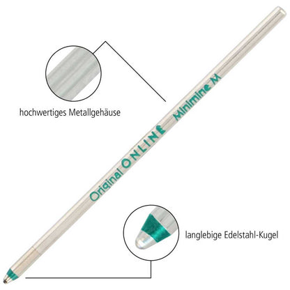 ONLINE Kugelschreibermine D1 4-Farb-Mine grün 3 Stück