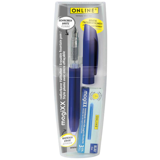 ONLINE Füllhalter Set MagiXX metallic blau inkl. Tinte in Box