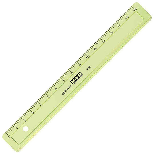 M+R Plastik Lineal 16cm transparent farbig sortiert