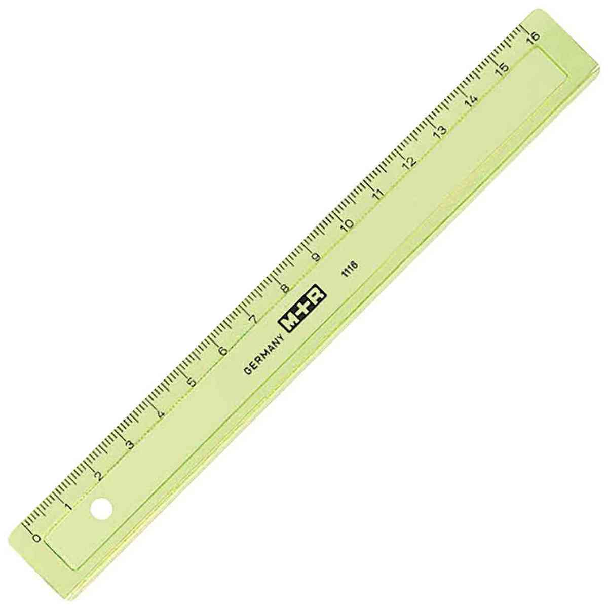 M+R Plastik Lineal 16cm transparent farbig sortiert