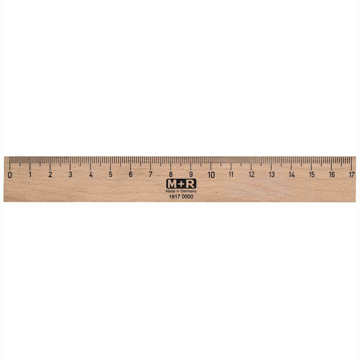 M+R Holzlineal 16cm Buche mit Stahleinlage