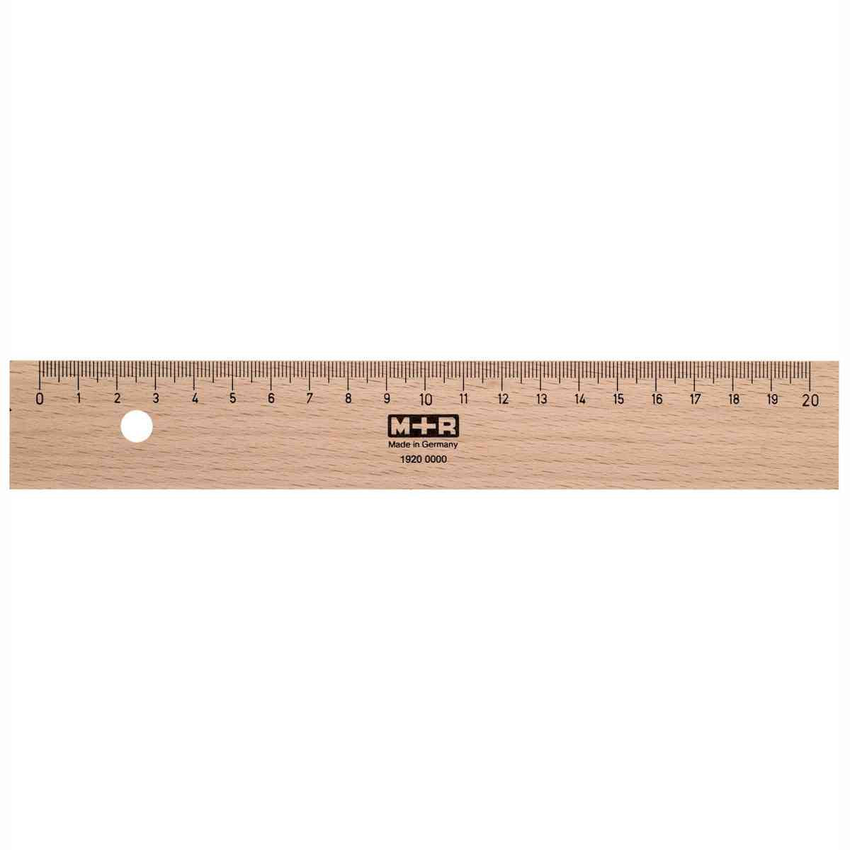 M+R Holzlineal 20cm Buche mit Stahleinlage