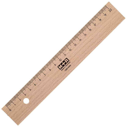 M+R Holzlineal 20cm Buche mit Stahleinlage