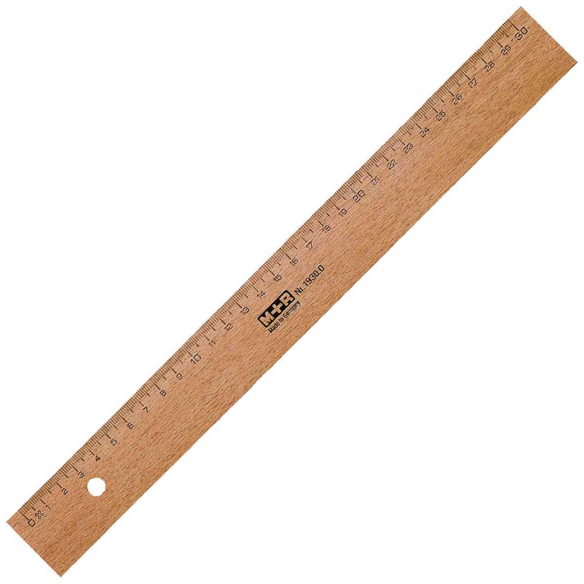 M+R Holzlineal 30cm Buche mit Stahleinlage