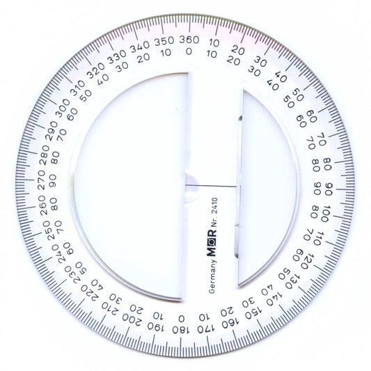 M+R Vollkreis-Winkelmesser 10cm 2410 transparent 360Grad