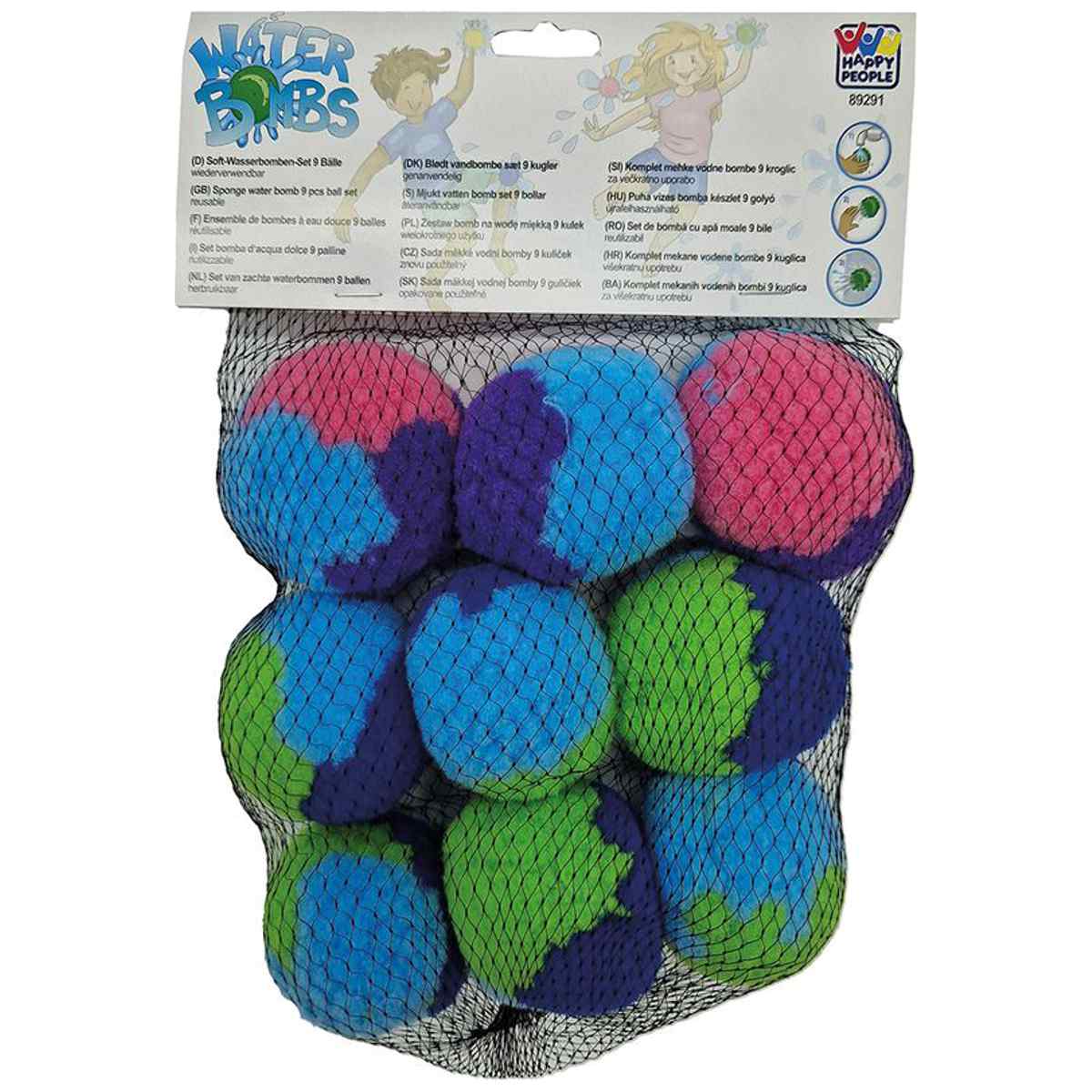 HAPPY PEOPLE Soft-Wasserbomben Ø 6,5 cm im Netz 9 Stück
