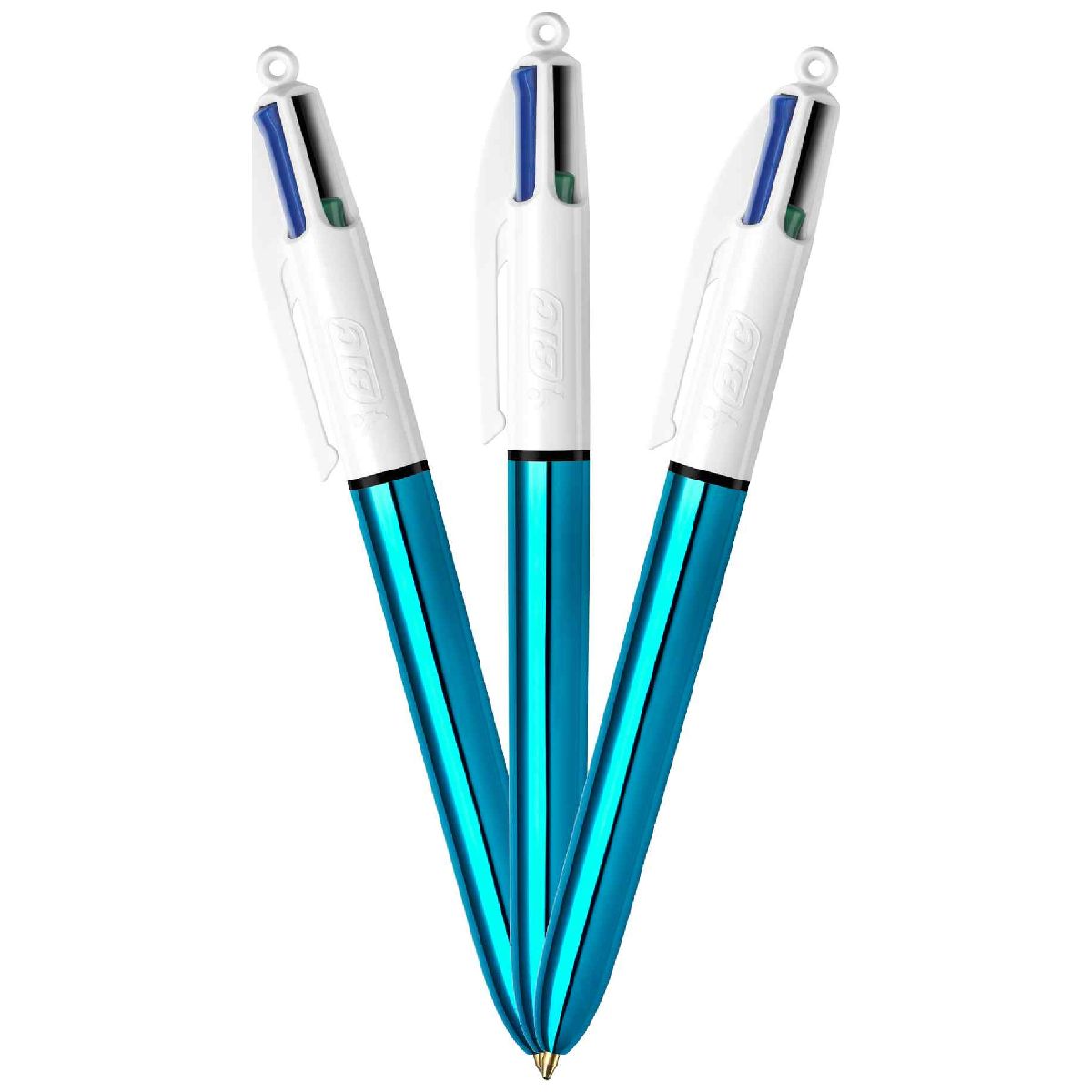 BIC 4-Farb-Kugelschreiber 4Colours -Shine- blau