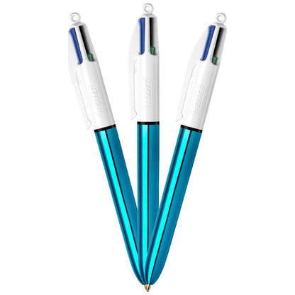 BIC 4-Farb-Kugelschreiber 4Colours -Shine- blau