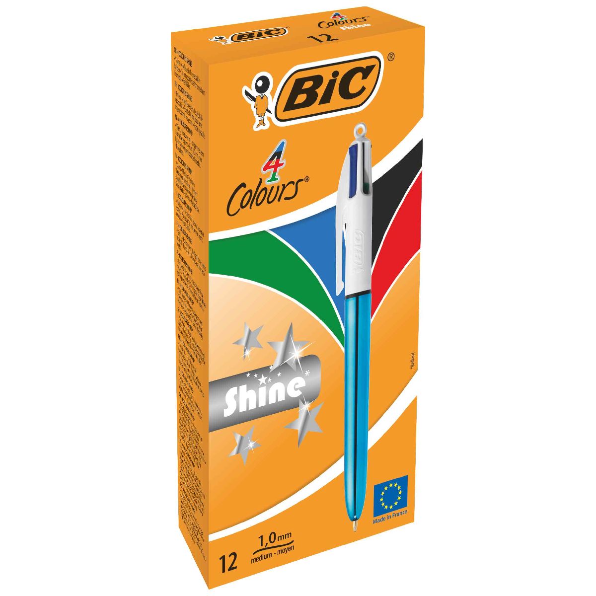 BIC 4-Farb-Kugelschreiber 4Colours -Shine- blau