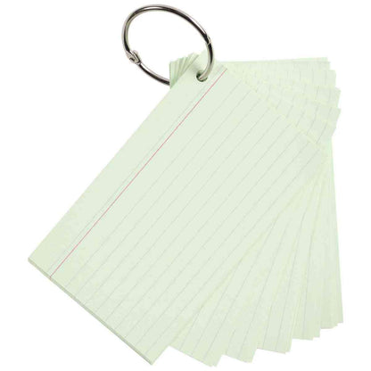 EXACOMPTA Flashcards Lernkarten Karteikarten mit Ring A7 liniert weiß 50 Stück
