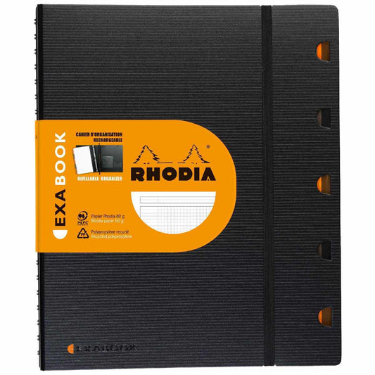 RHODIA Exabook Schreibmappe 132142C A4 kariert 80 Blatt nachfüllbar