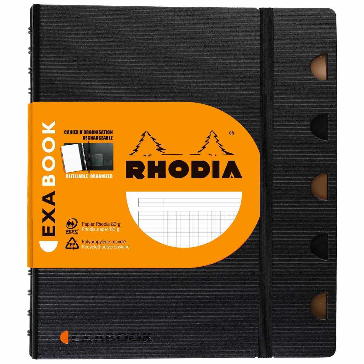 RHODIA Exabook Schreibmappe 132572C A5 kariert 80 Blatt nachfüllbar