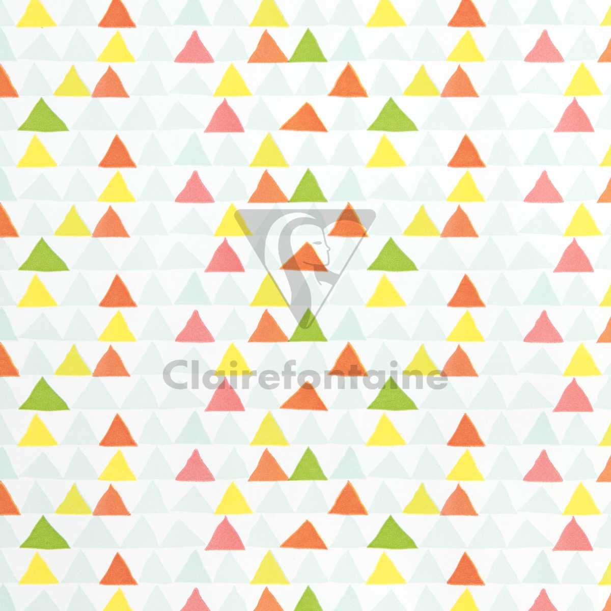 CLAIREFONTAINE Geschenkpapier Tiny Dreiecke rosa 0,35 x 5m