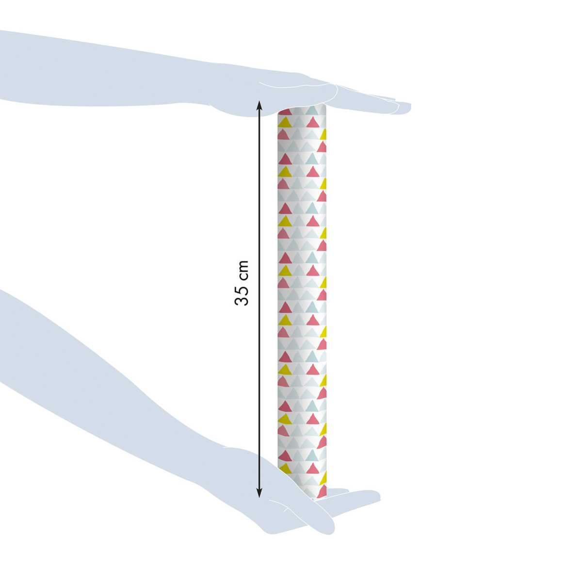CLAIREFONTAINE Geschenkpapier Tiny Dreiecke rosa 0,35 x 5m