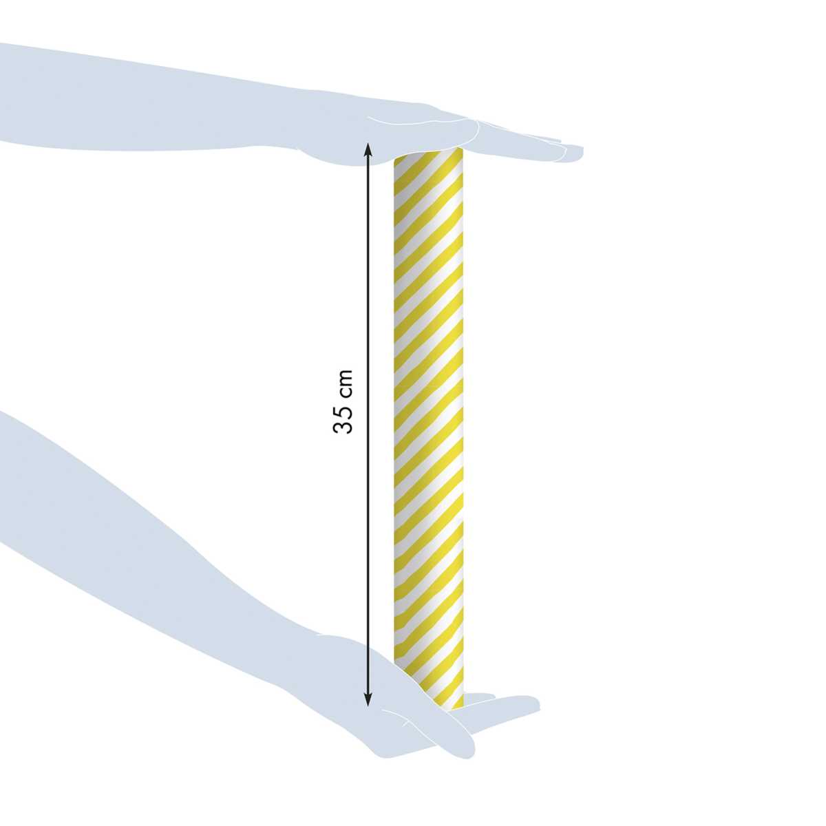 CLAIREFONTAINE Geschenkpapier Tiny Rolls Streifen gelb 0,35 x 5m