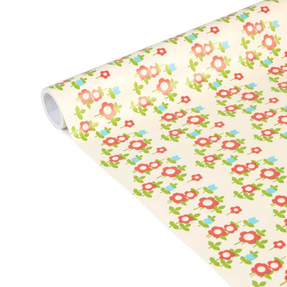 CLAIREFONTAINE Geschenkpapier Tiny Rolls Blumen rot 0,35 x 5m