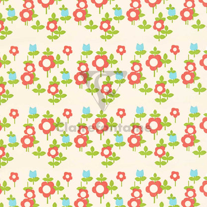 CLAIREFONTAINE Geschenkpapier Tiny Rolls Blumen rot 0,35 x 5m