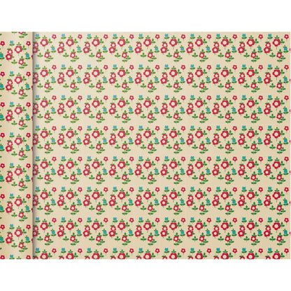 CLAIREFONTAINE Geschenkpapier Tiny Rolls Blumen rot 0,35 x 5m