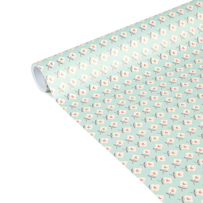 CLAIREFONTAINE Geschenkpapier Tiny Blumen blau 0,35 x 5m